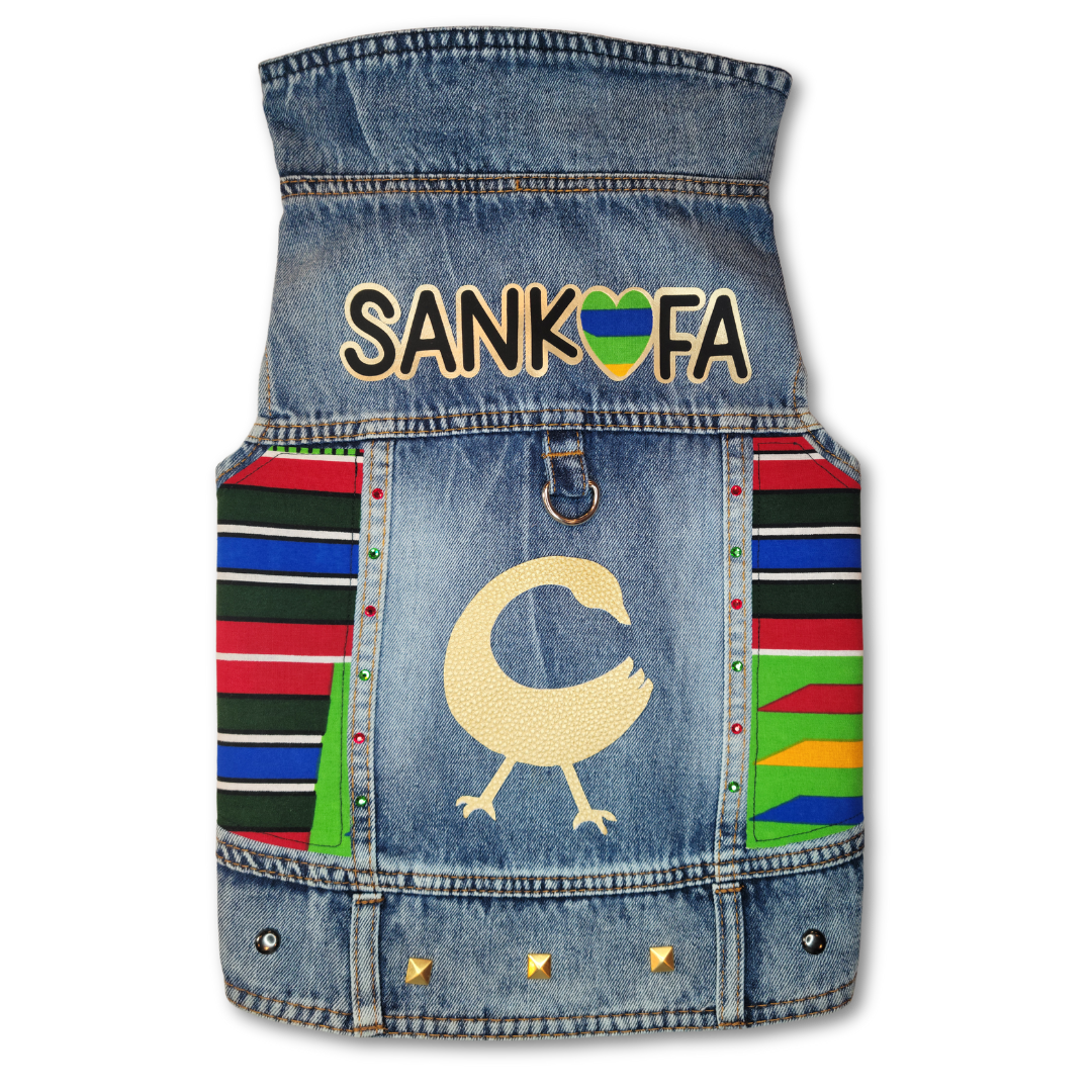 Sankofa - Embellished Denim Pet Jacket