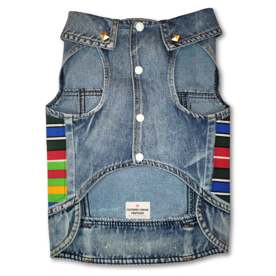 Sankofa - Embellished Denim Pet Jacket