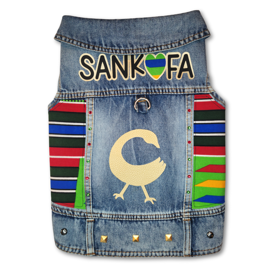 Sankofa - Embellished Denim Pet Jacket