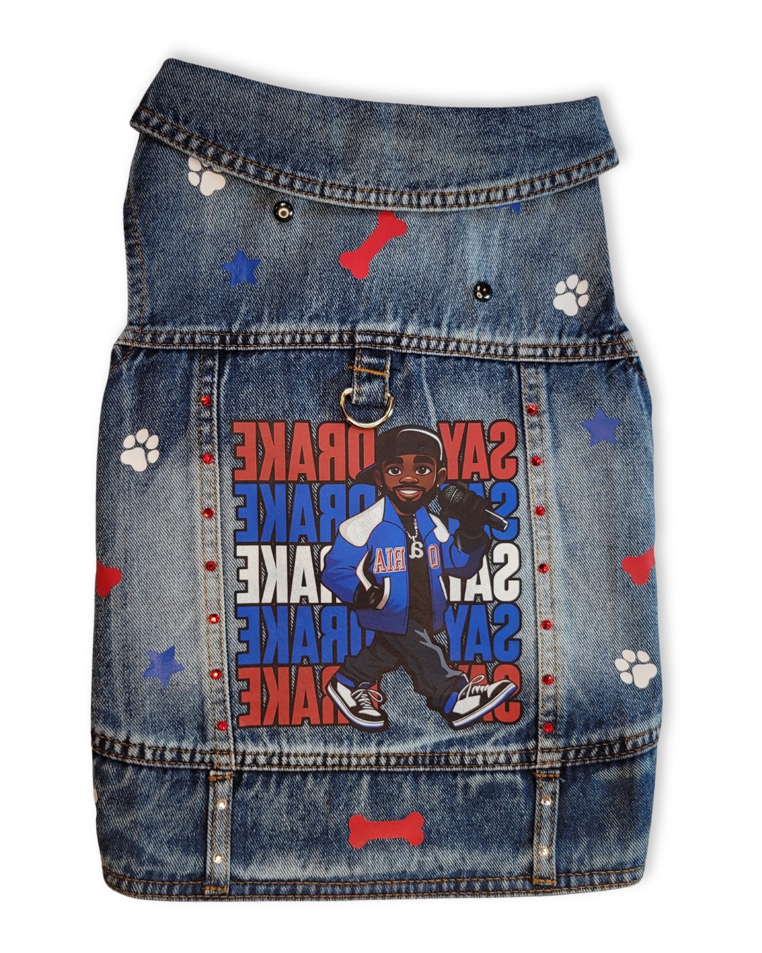 Say Drake - Embellished Denim Pet Jacket