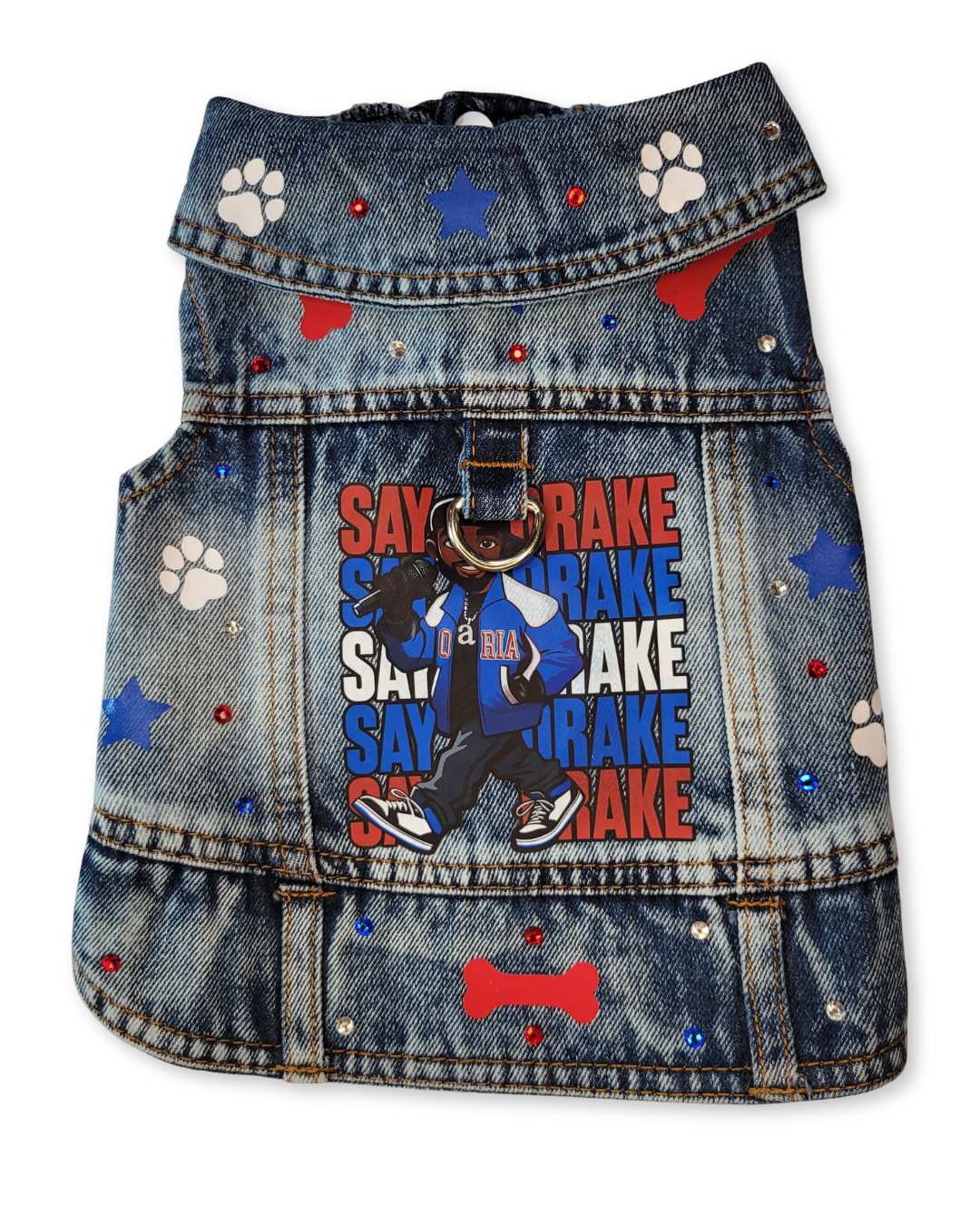 Say Drake - Embellished Denim Pet Jacket
