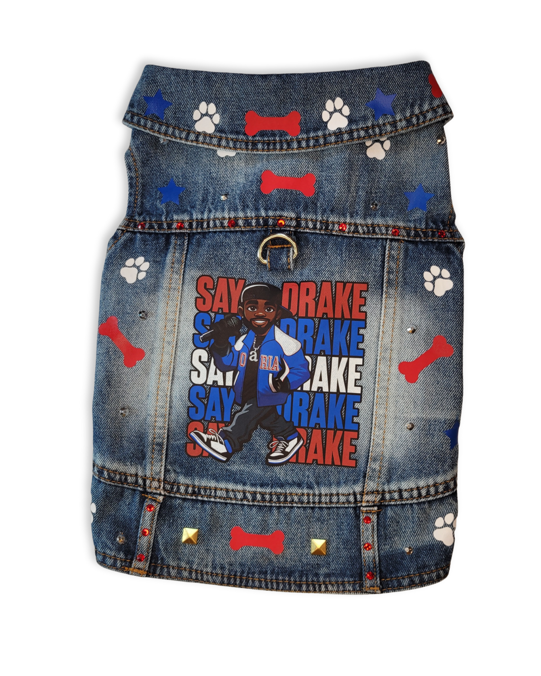 Say Drake - Embellished Denim Pet Jacket
