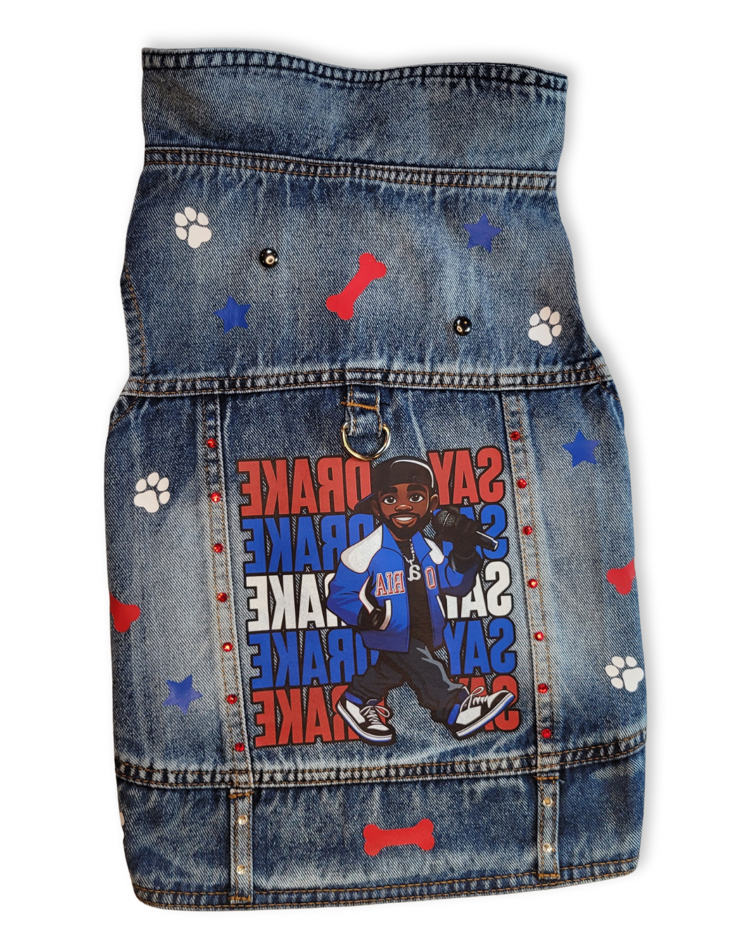 Say Drake - Embellished Denim Pet Jacket