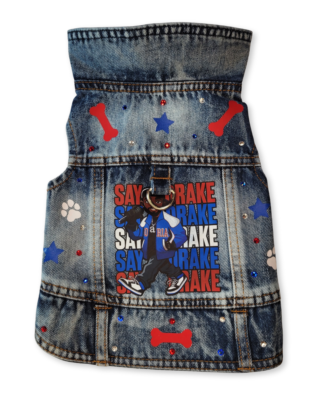 Say Drake - Embellished Denim Pet Jacket