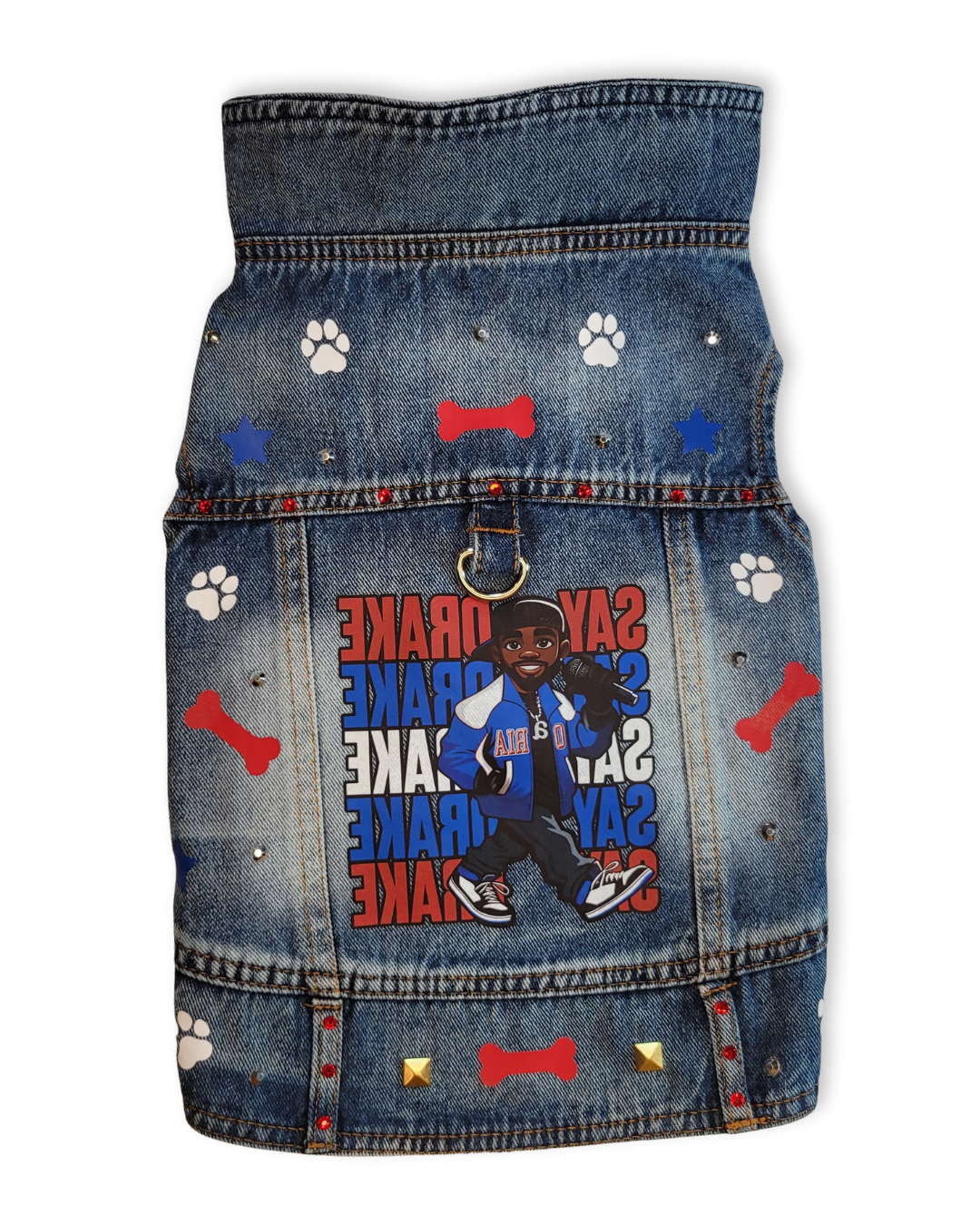 Say Drake - Embellished Denim Pet Jacket