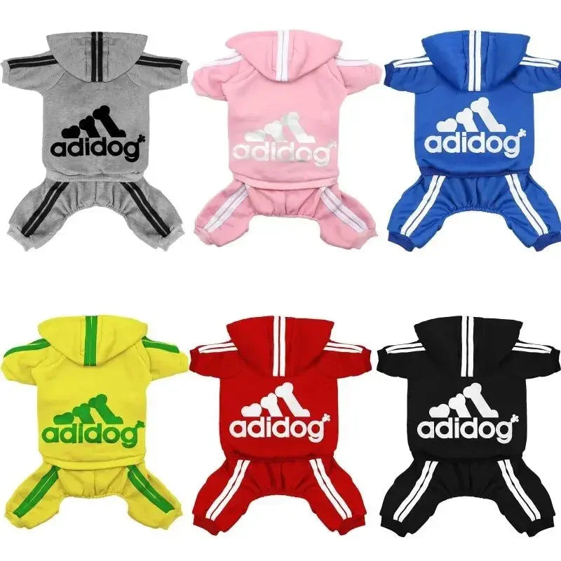 Adidog Dog Jumpsuit Hoodie for Yorkies & French Bulldogs