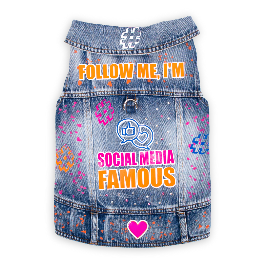 Social Media Famous - Embellished CCP Denim Pet Jacket