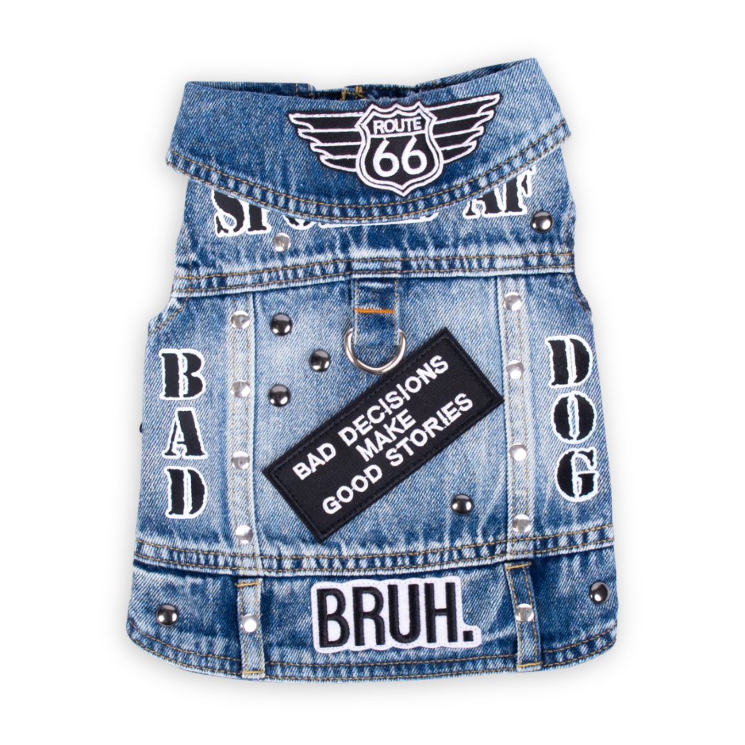 Spoiled AF Embellished Denim Pet Jacket