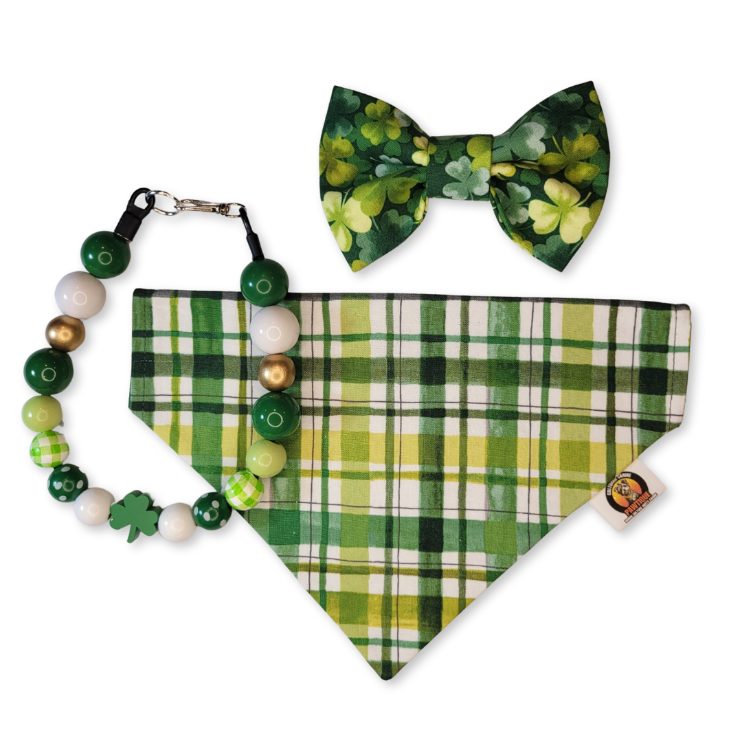 Lucky Plaid Pet Bow Tie