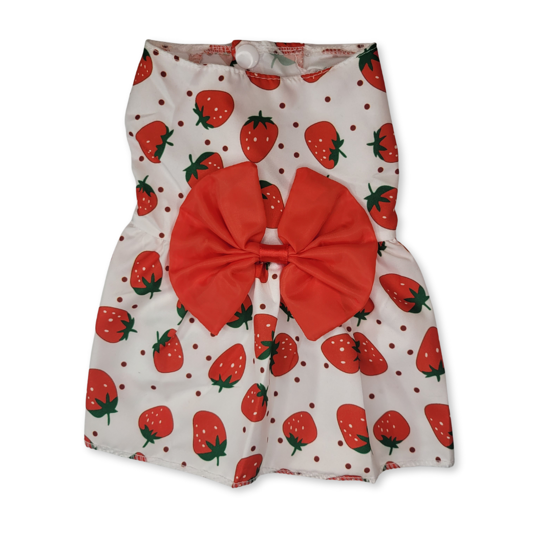 Strawberry Bow Pet Dress