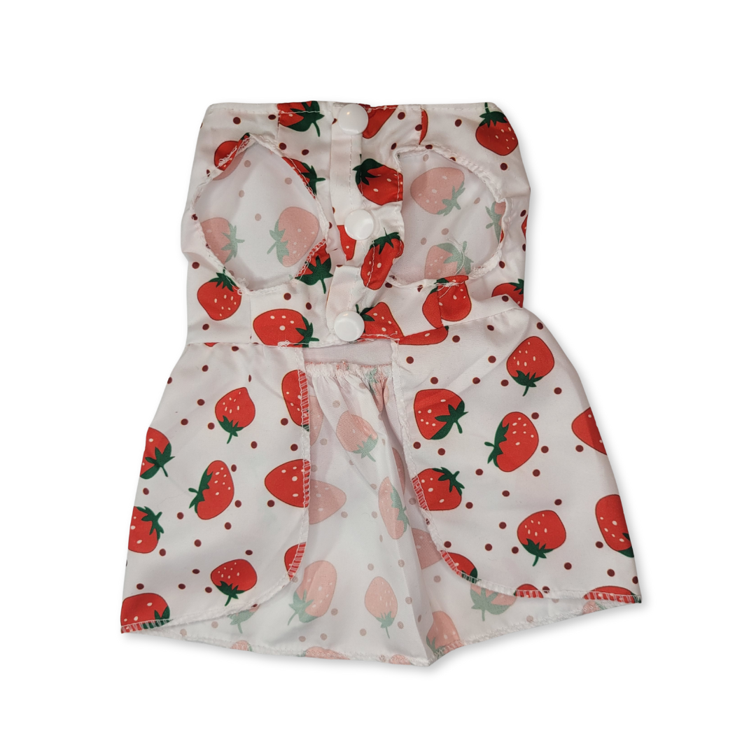Strawberry Bow Pet Dress