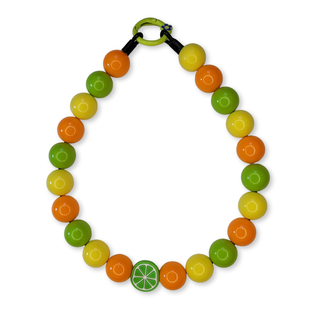 Summer Citrus Lime Decorative Pet Necklace