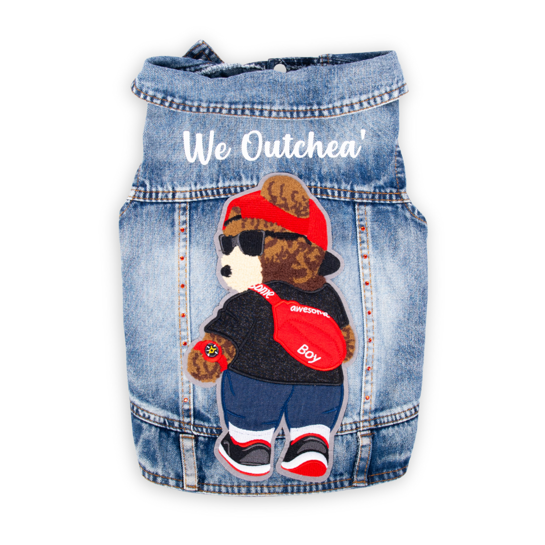 We Outchea - Embellished Denim Pet Jacket
