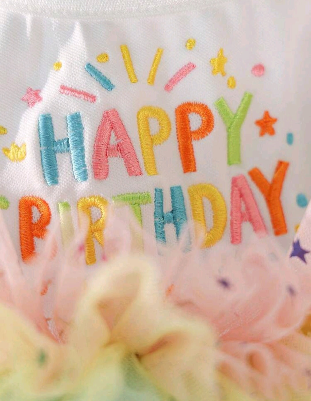 Embroidered Happy Birthday Dress